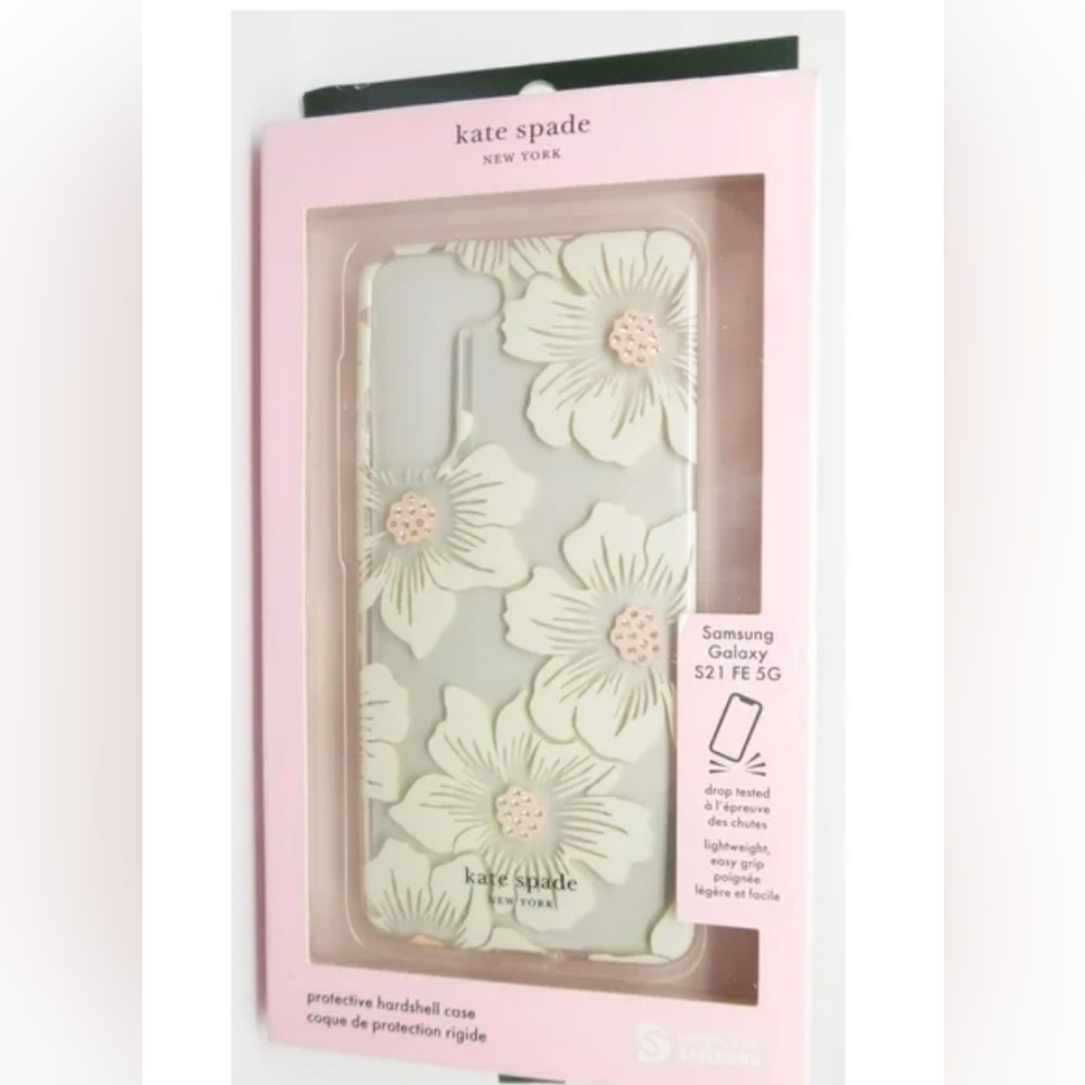 Kate Spade Samsung Galaxy S21 FE 5G Defensive Hardshell Case - Hollyhock Floral